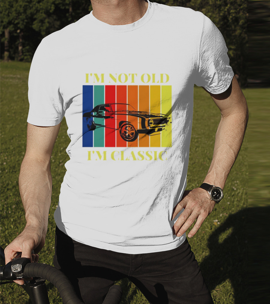I’m Not Old I’m Classic Retro Car Vintage Stripes T-Shirt