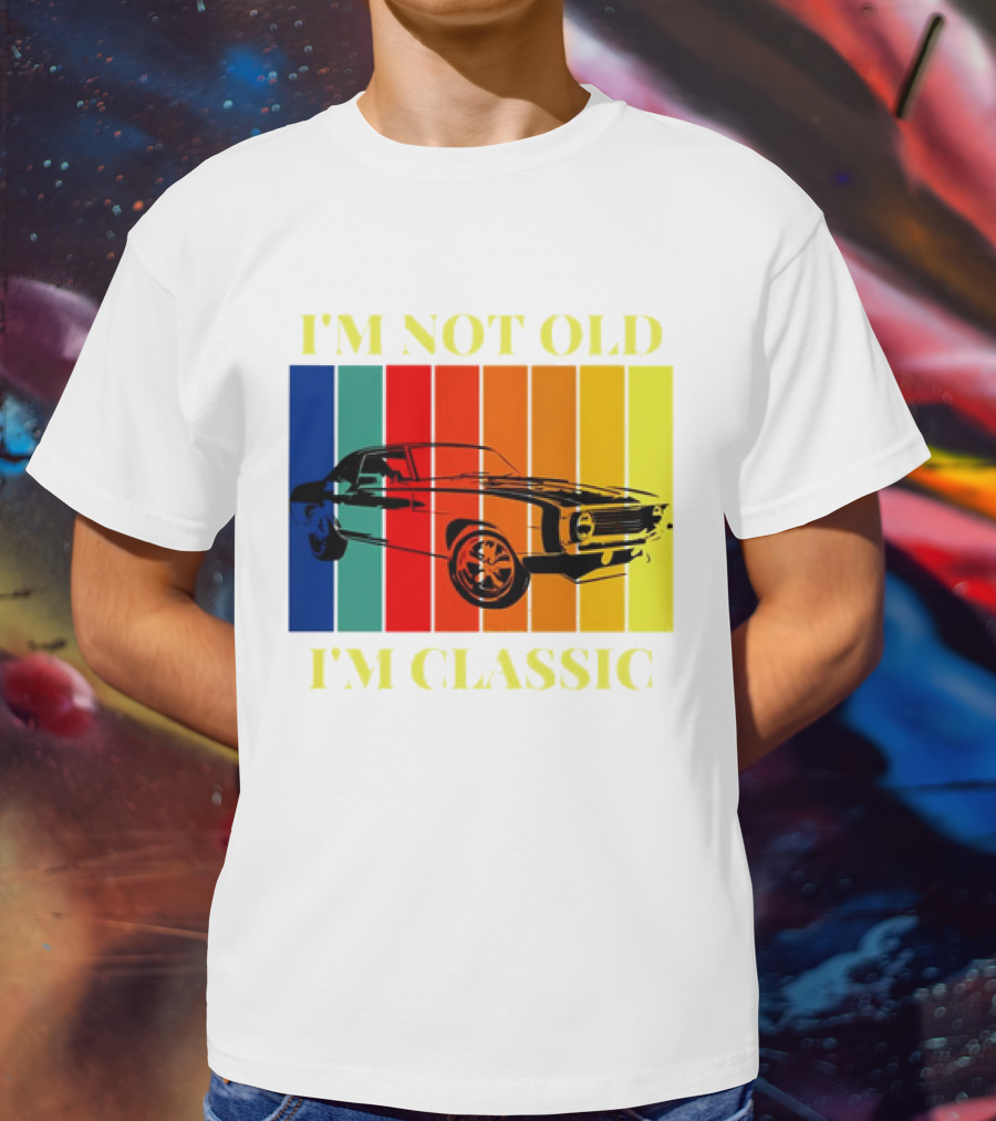 I’m Not Old I’m Classic Retro Car Vintage Stripes T-Shirt