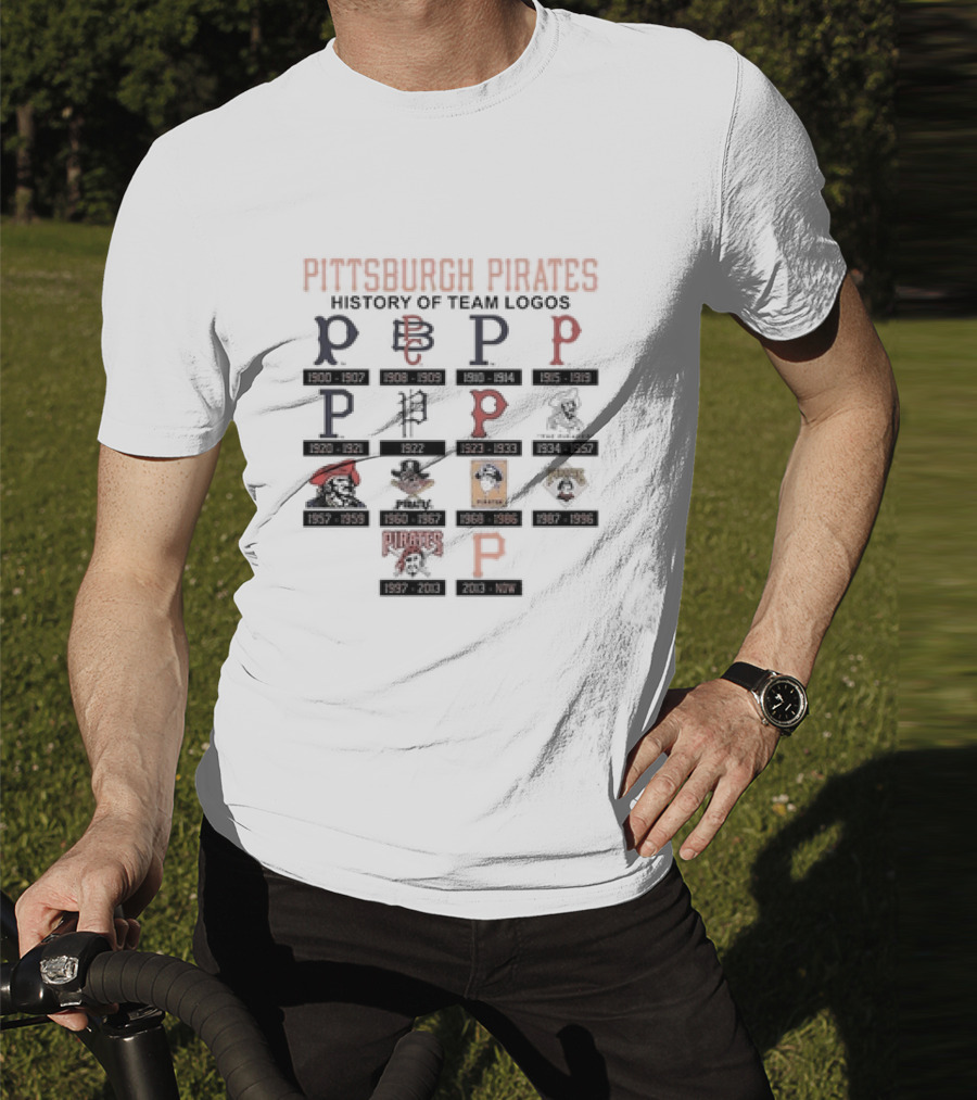 Pittsburgh Pirates History From 1900 To Now Showcasing Iconic Team Logo Evolution T-Shirt