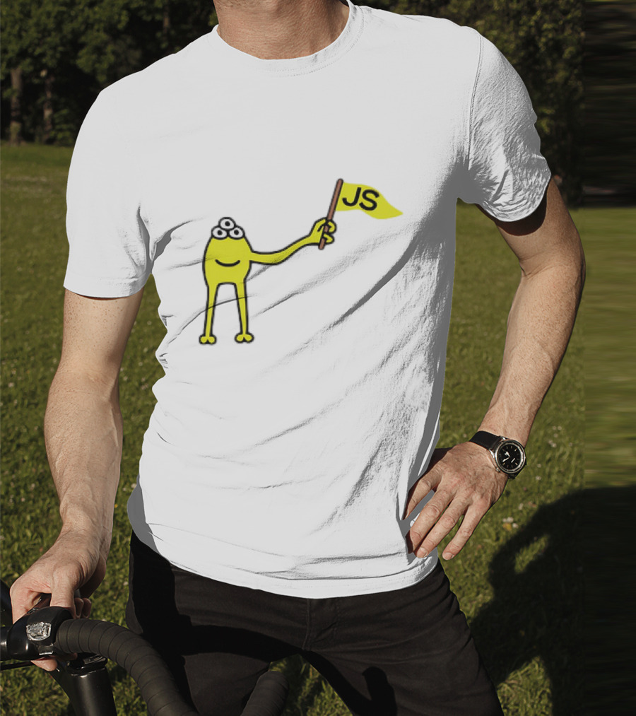 Yellow Three-Eyed Monster Waving JS Flag T-Shirt