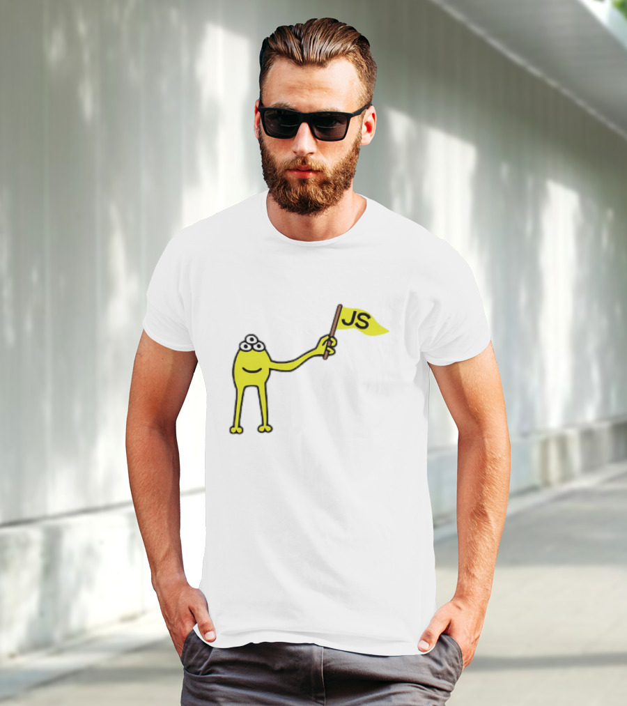 Yellow Three-Eyed Monster Waving JS Flag T-Shirt