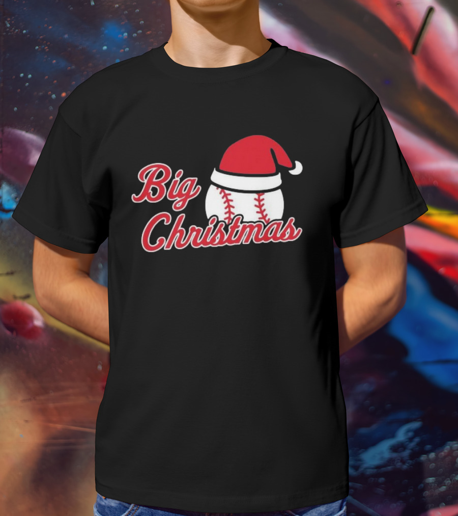 Cleveland Big Christmas Baseball Santa Hat T-Shirt