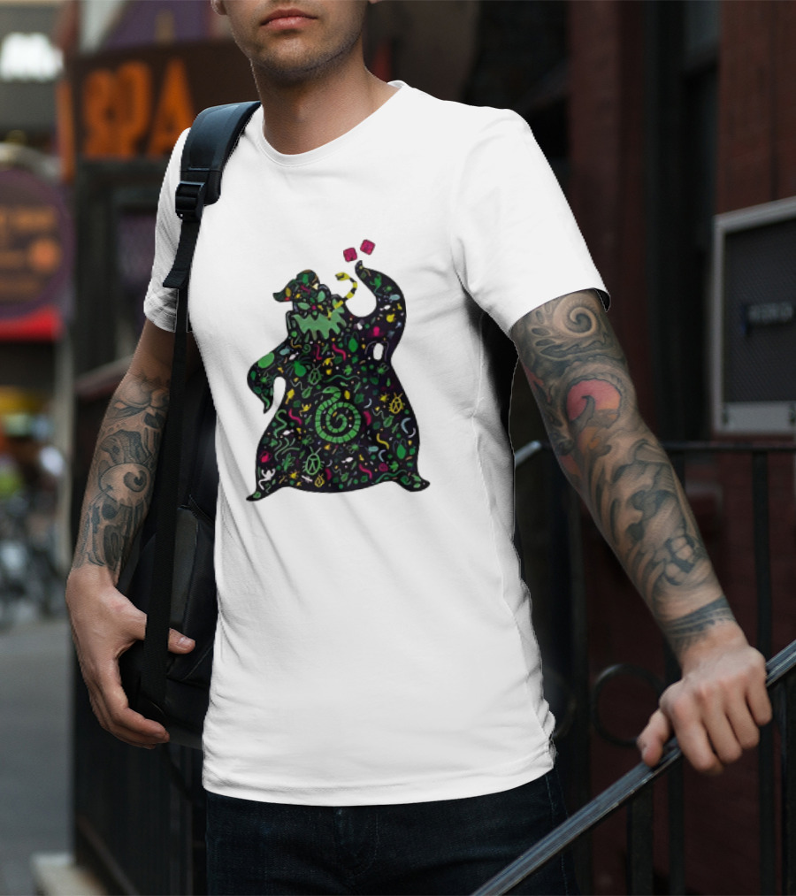 Bugs And Oogie Boogie Colorful Swirl And Leaf T-Shirt