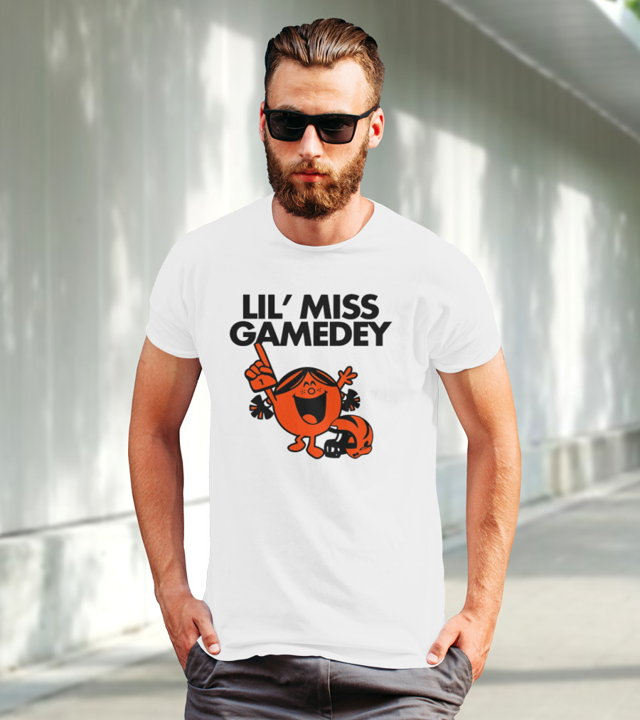 Lil Miss Gamedey Cincinnati Bengals Football Fandom Icon With Cheerful Character And Helmet T-Shirt