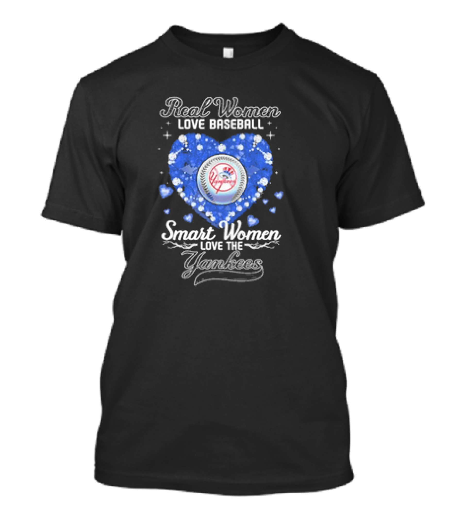 Real Women Love Baseball Smart Women Love The New York Yankees Vintage Diamonds T-Shirt