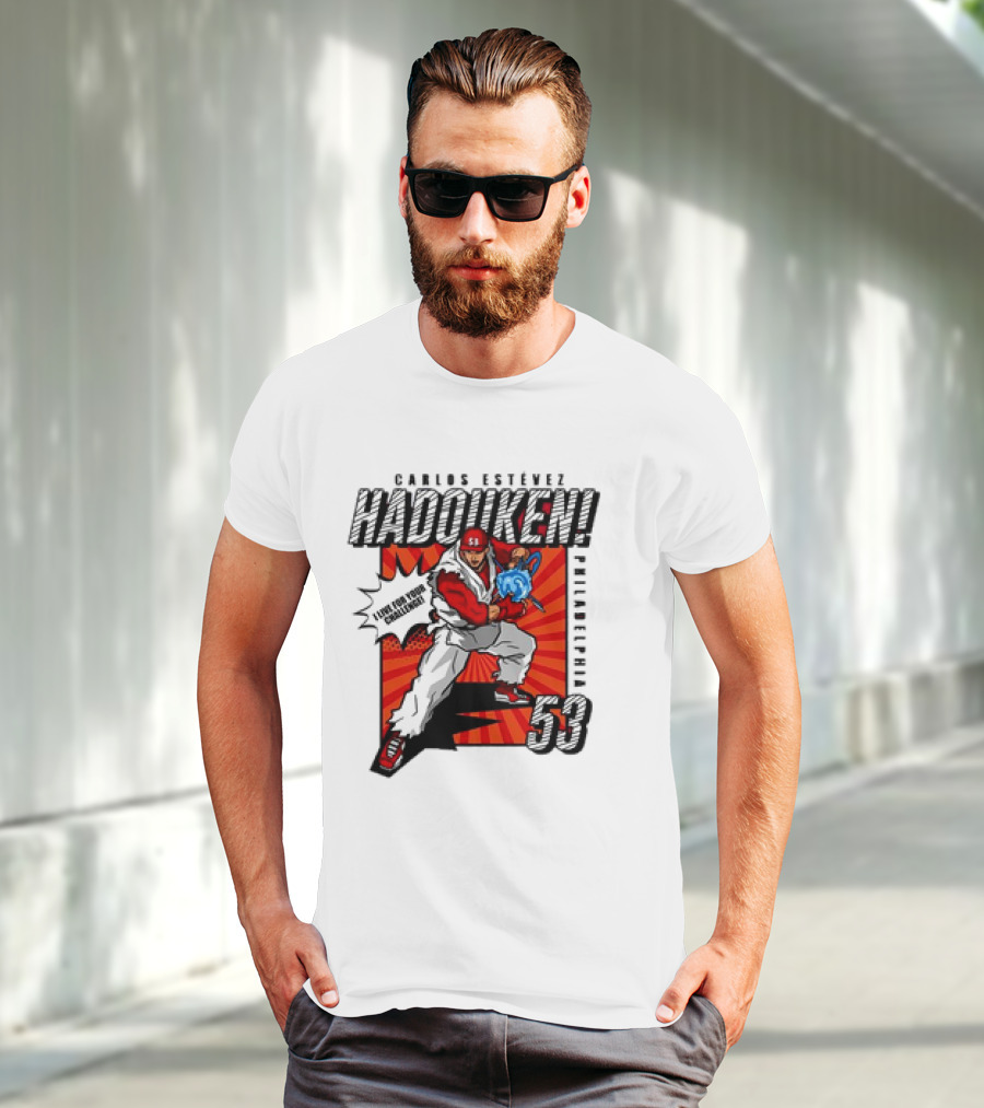 Carlos Estévez HADOUKEN Philadelphia 53 Fighter Explosion T-Shirt
