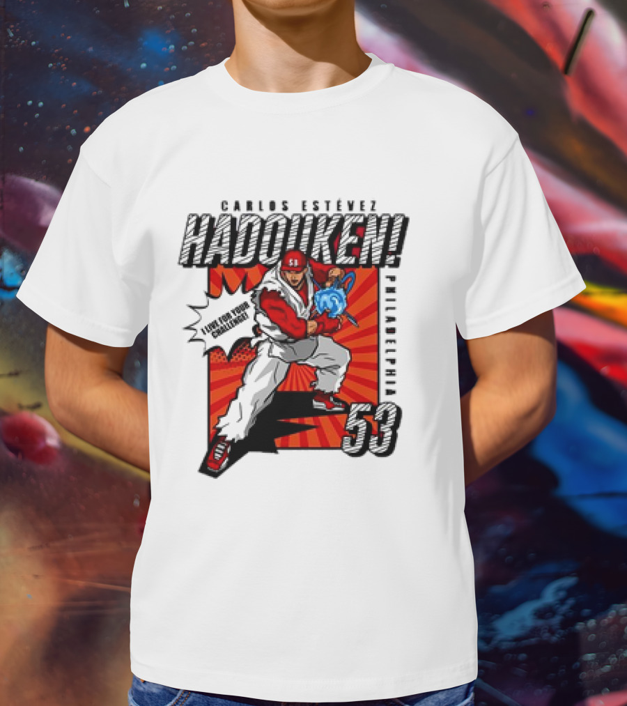 Carlos Estévez HADOUKEN Philadelphia 53 Fighter Explosion T-Shirt