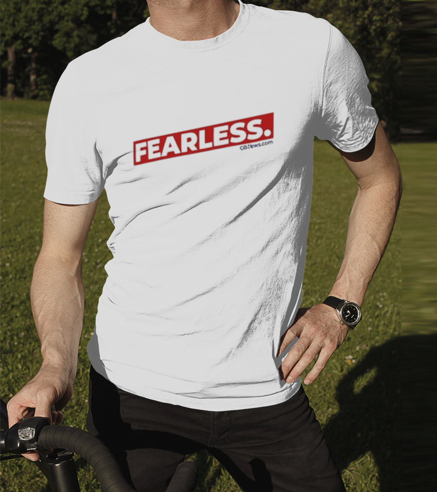 Fearless GBnews.com Bold Red Text T-Shirt
