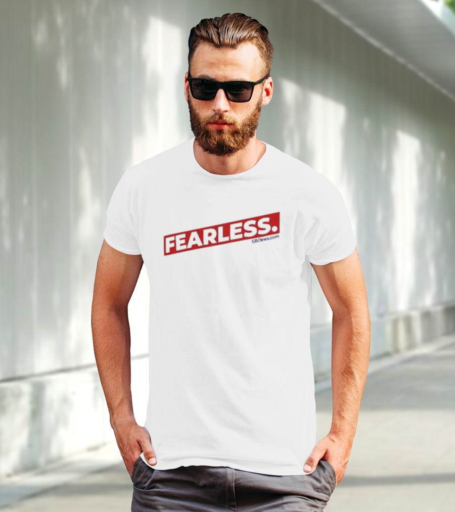Fearless GBnews.com Bold Red Text T-Shirt
