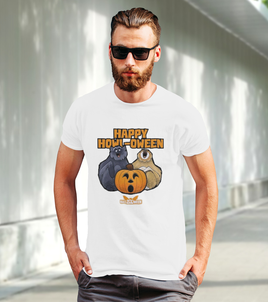Happy Howl-oween Gibbons HallZOoween Pumpkin T-Shirt