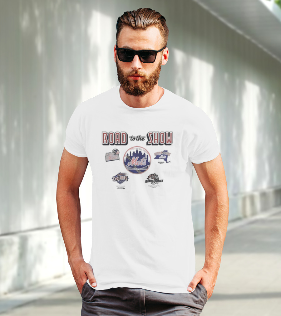 Road To The Show NY Mets Affiliates Brooklyn Cyclones Binghamton Rumble Ponies Syracuse Mets T-Shirt