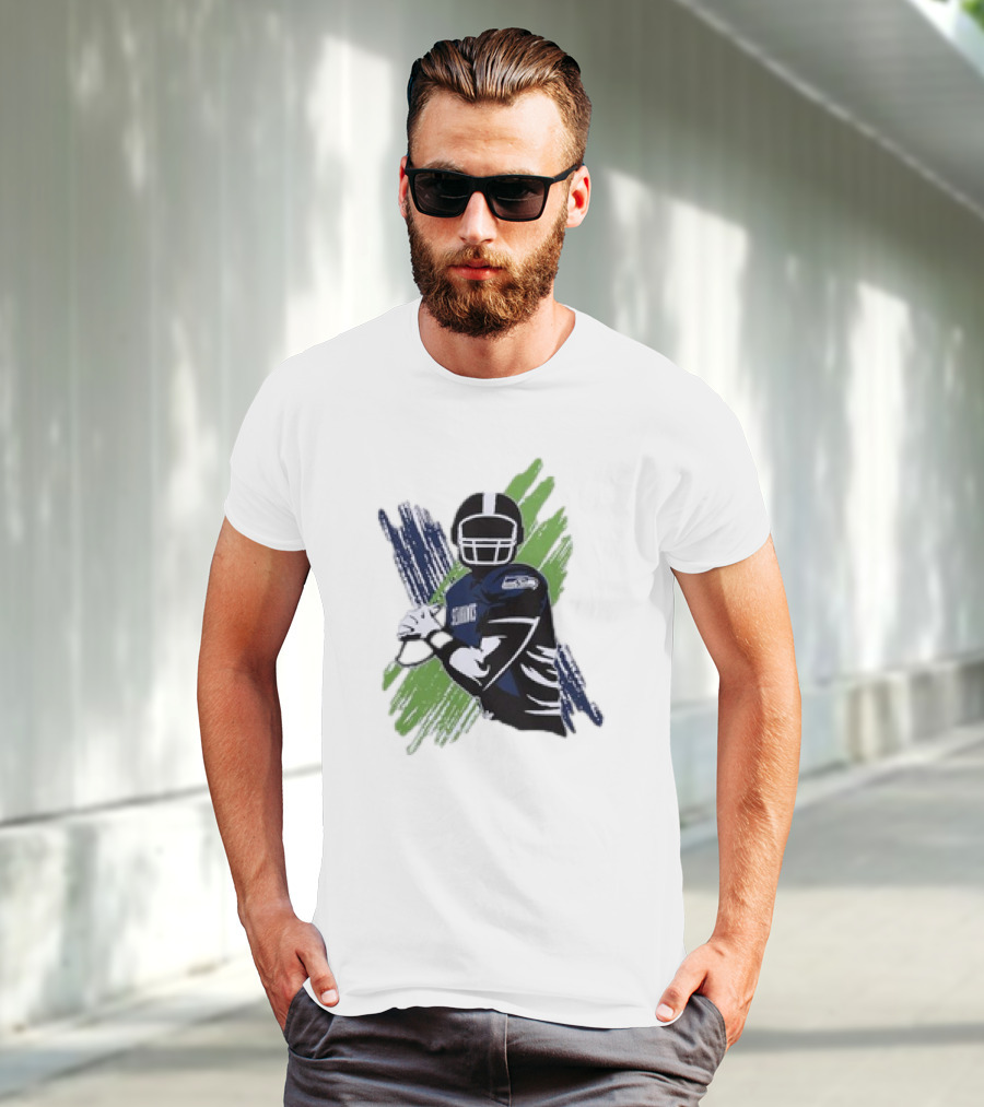 Seattle Seahawks Starter Player X Blue Green Football T-Shirt