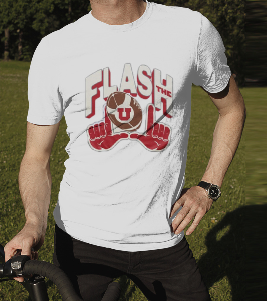 Utah Utes Flash The U Football Logo With Red Hand Gesture T-Shirt