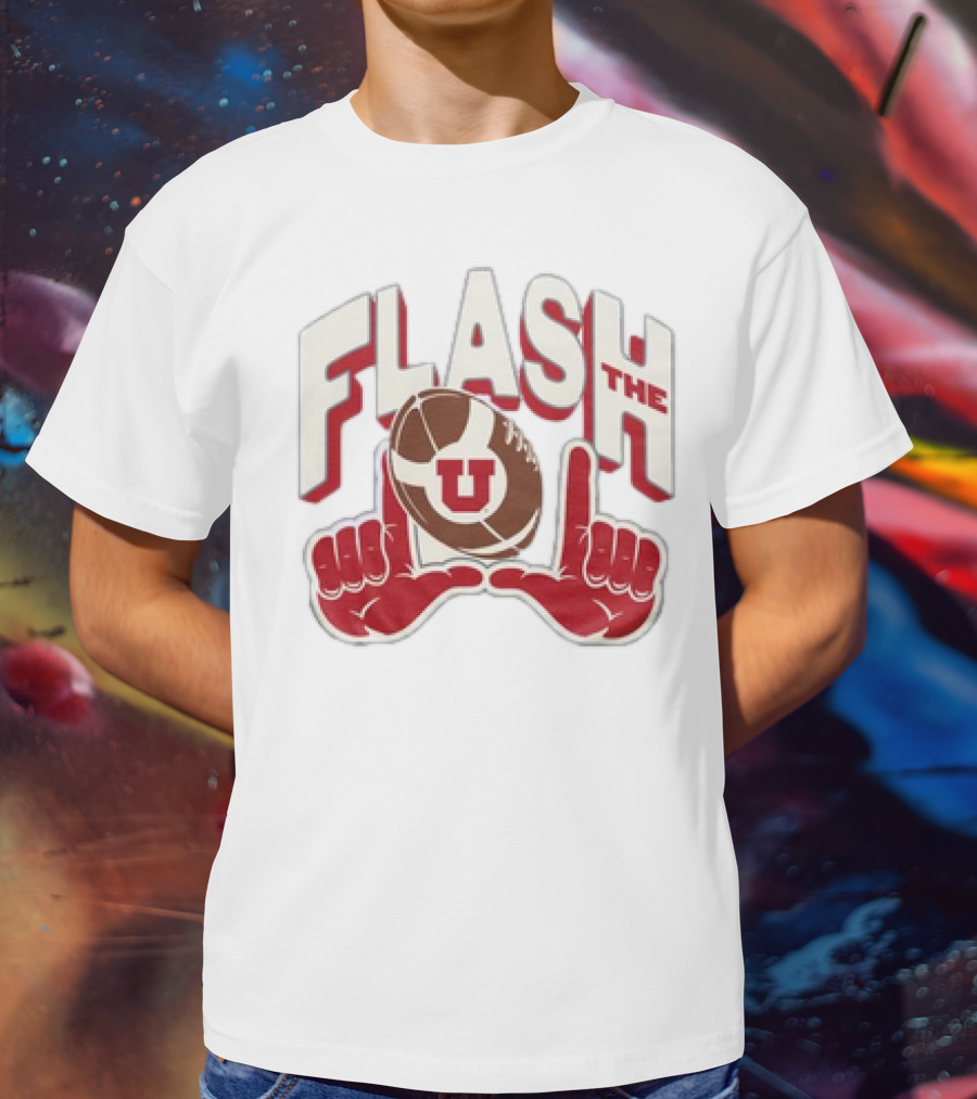 Utah Utes Flash The U Football Logo With Red Hand Gesture T-Shirt