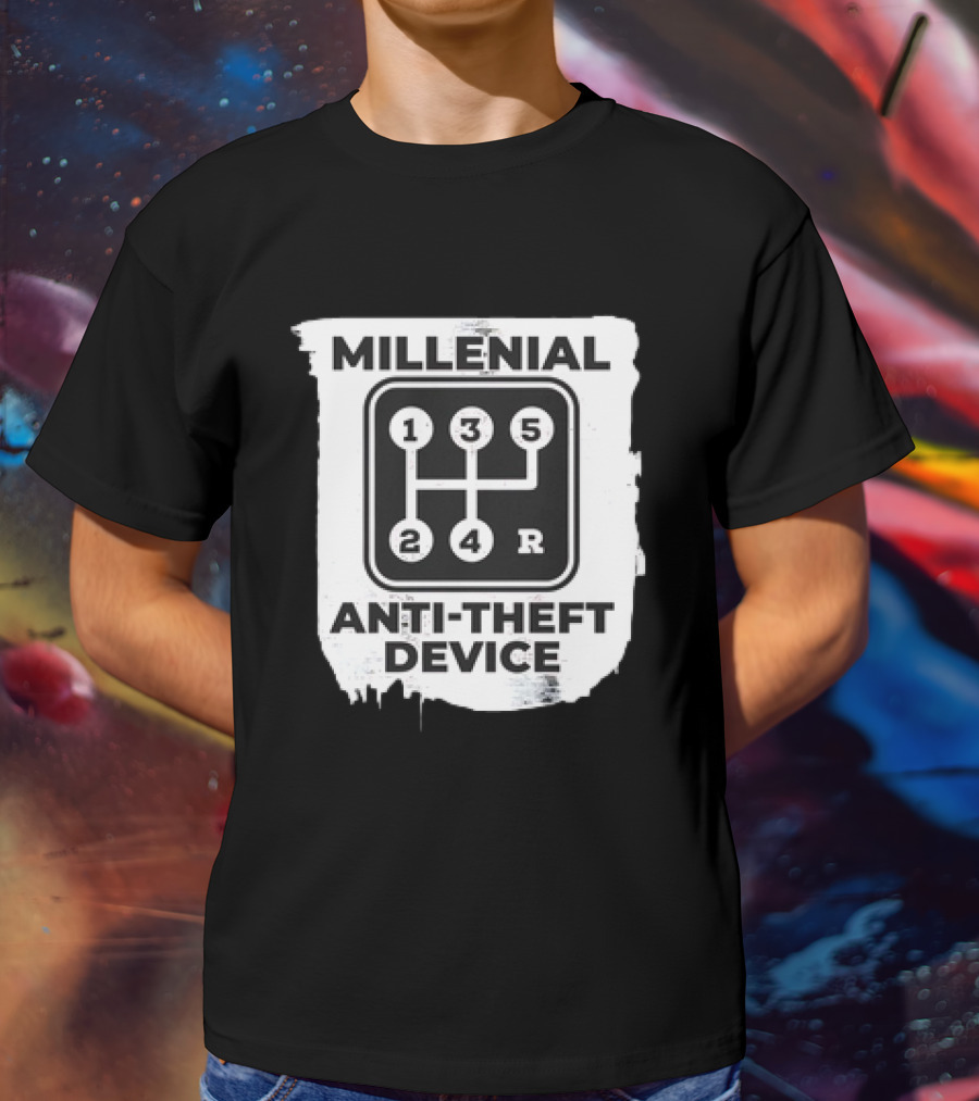 Millenial Anti-Theft Device Manual Gear Shift T-Shirt