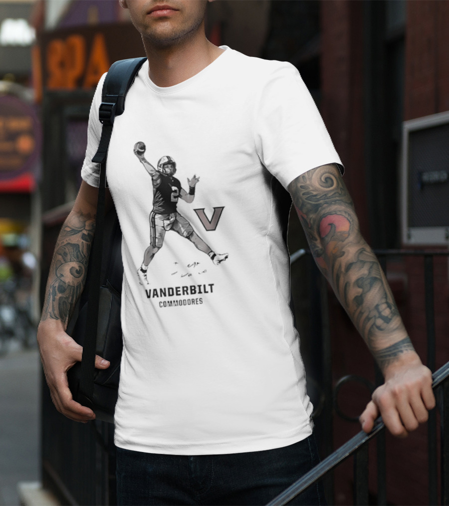 Vanderbilt Commodores Football Player Throwing Pose T-Shirt