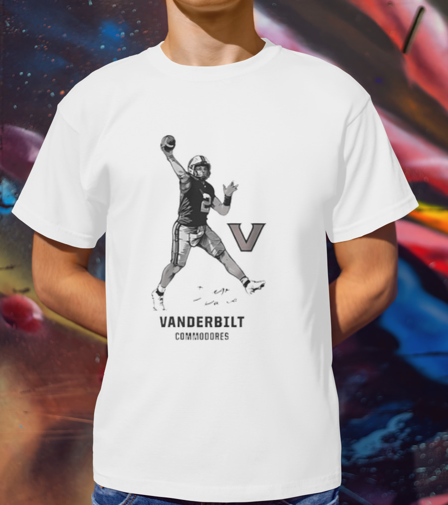 Vanderbilt Commodores Football Player Throwing Pose T-Shirt