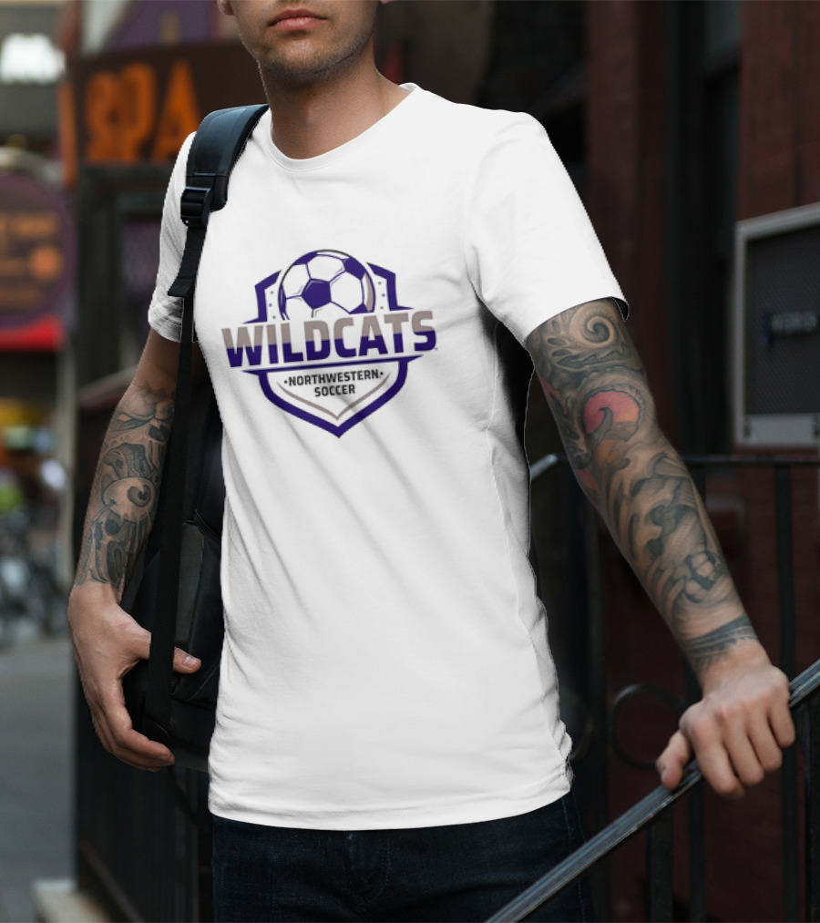 Wildcats Northwestern Soccer Shield Logo BOGO T-Shirt
