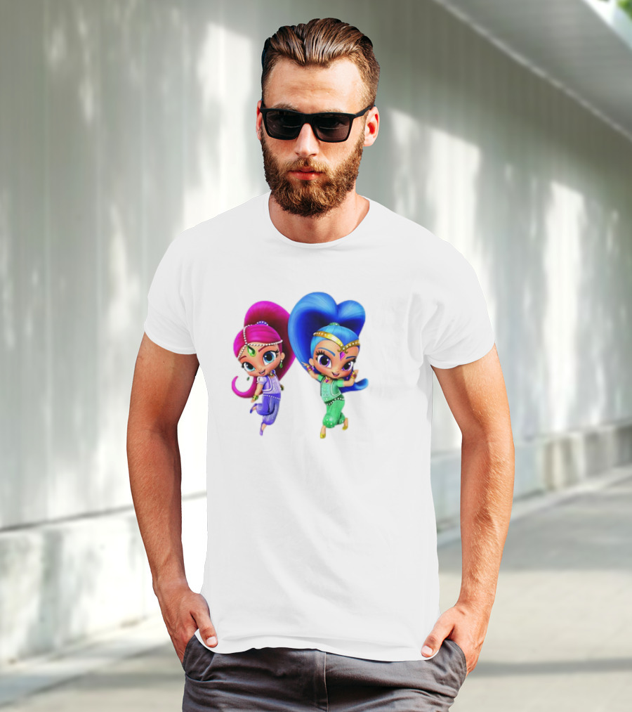 Shimmer And Shine Cartoon Girl Friend Duo With Vibrant Colors T-Shirt