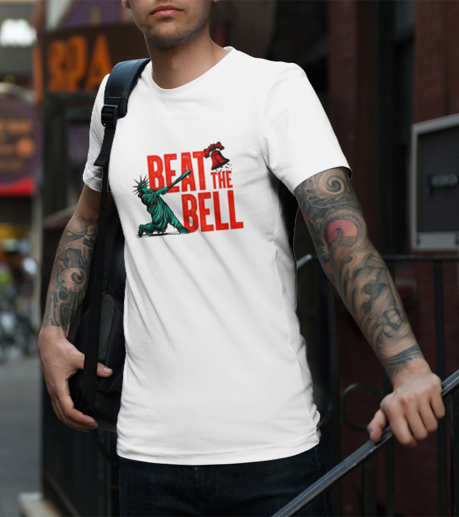 Statue Of Liberty Baseball Swing Beat The Bell Liberty Bell T-Shirt
