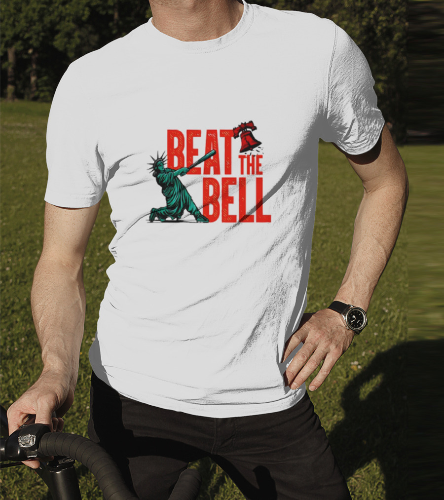 Statue Of Liberty Baseball Swing Beat The Bell Liberty Bell T-Shirt