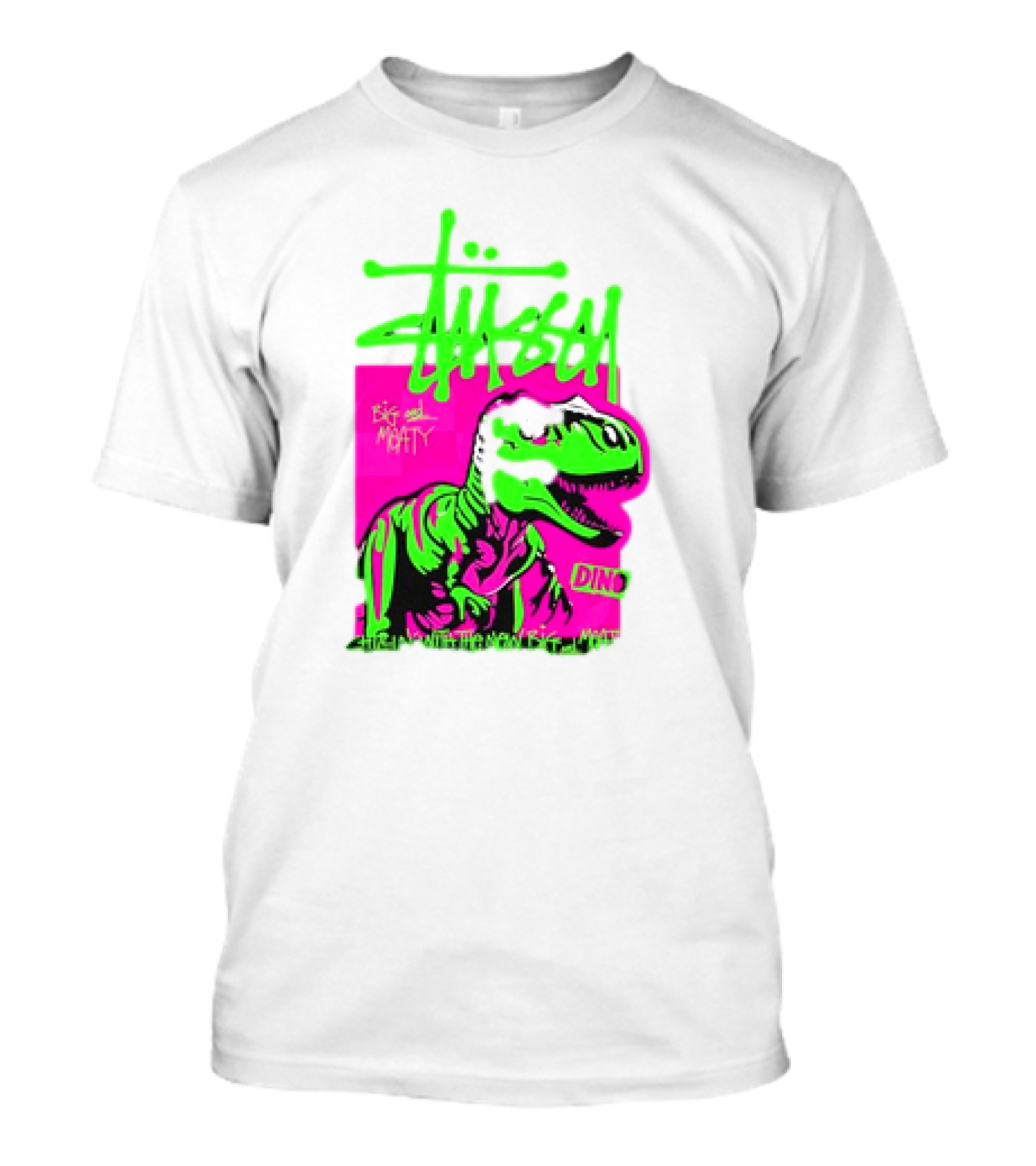 Stussy Big And Meaty Dino Cartoon T-Shirt