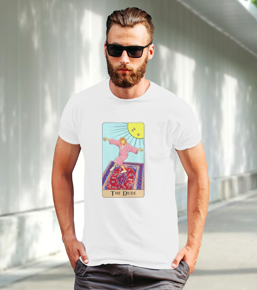 The Dude Tarot Card The Big Lebowski Bowling Rug Sun T-Shirt