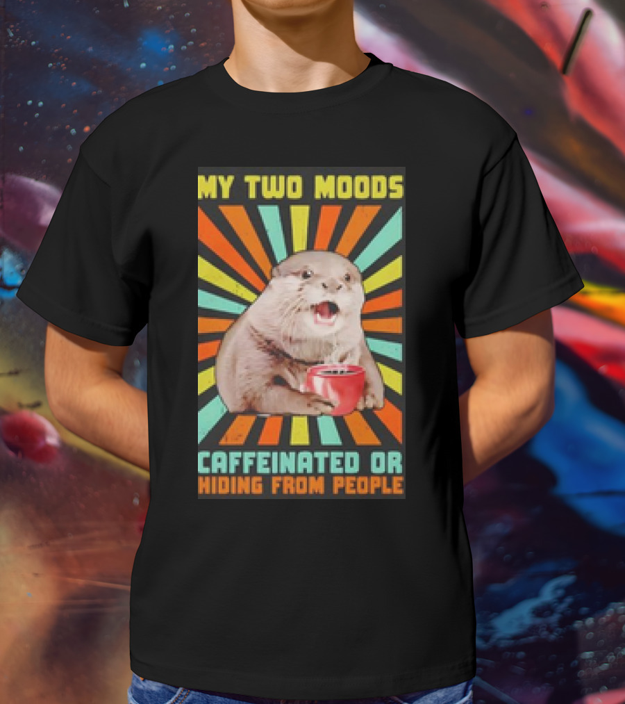 My Two Moods Caffeinated Or Hiding From People Retro T-Shirt