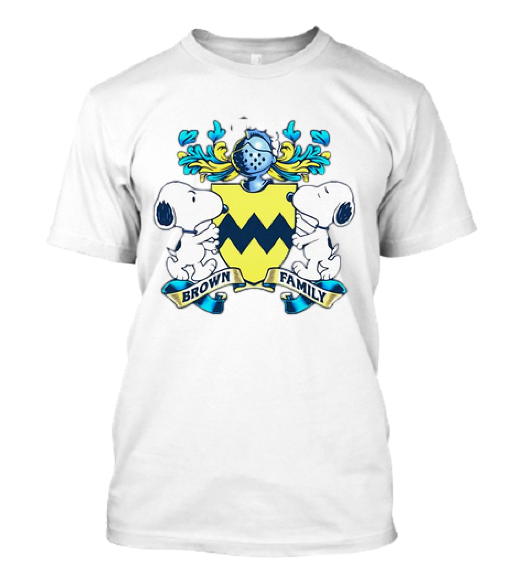 Brown Family Crest Charlie Brown Snoopy Peanuts Iconic Shield T-Shirt