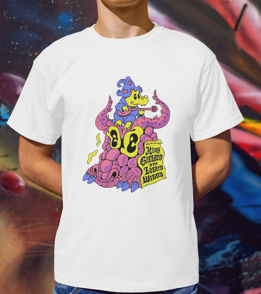 King Gizzard And The Lizard Wizard Gator Wizard Playing Guitar On Monster Head T-Shirt