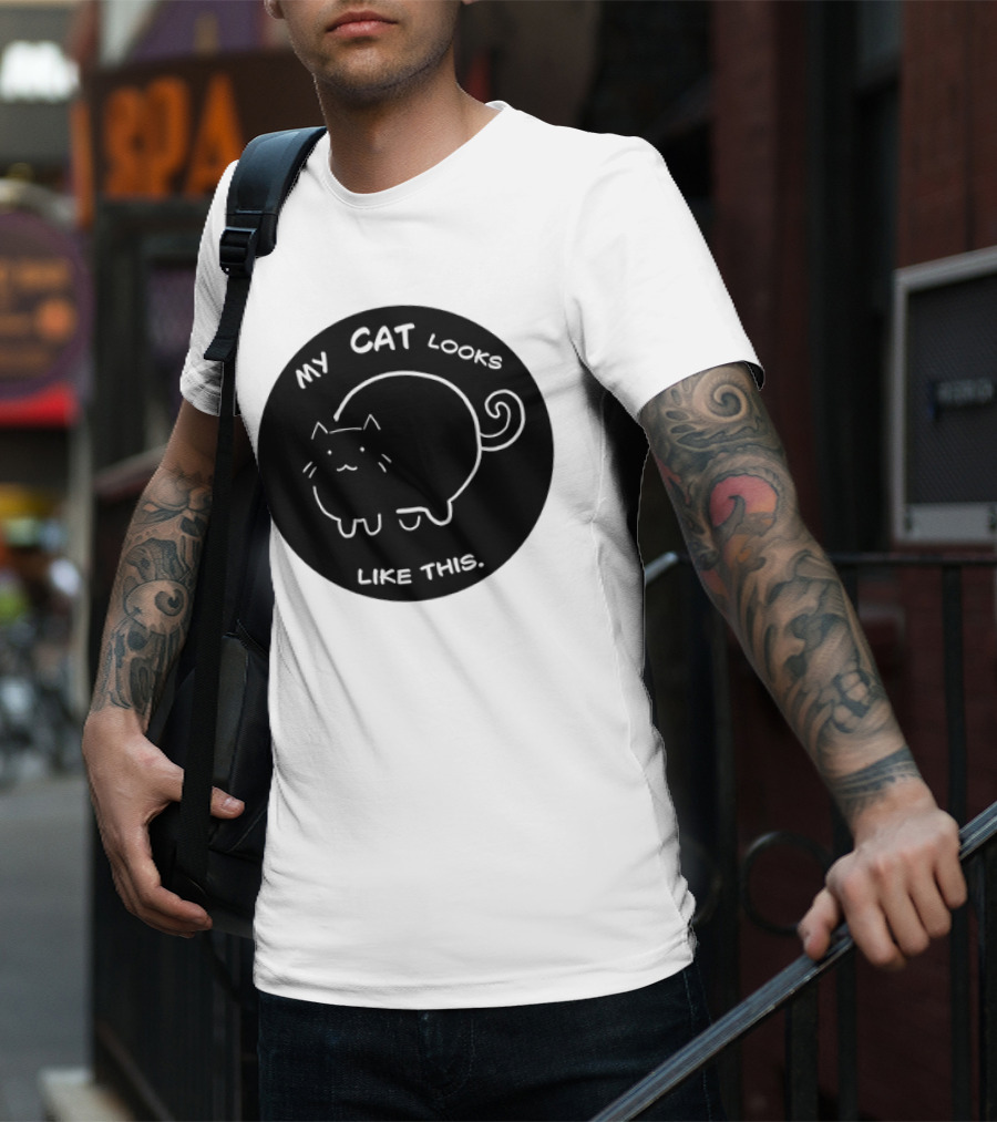 My Cat Looks Like This Adorable Cartoon Kitty Drawing T-Shirt