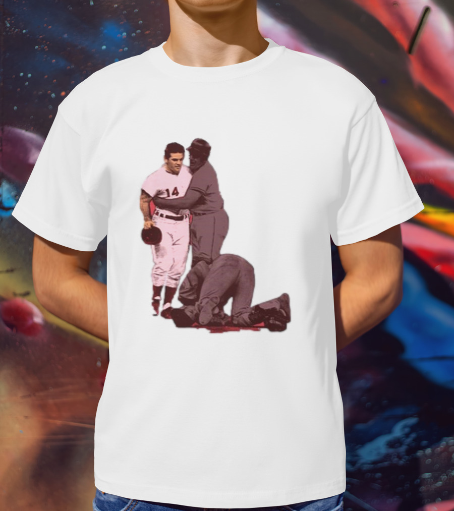 Pete Rose Levels Ray Fosse Baseball Collision Moment T-Shirt