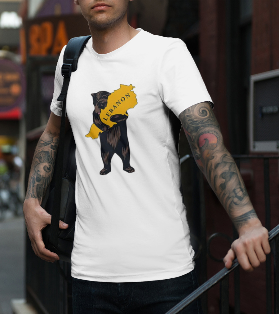 Bear Hugging Lebanon Map T-Shirt