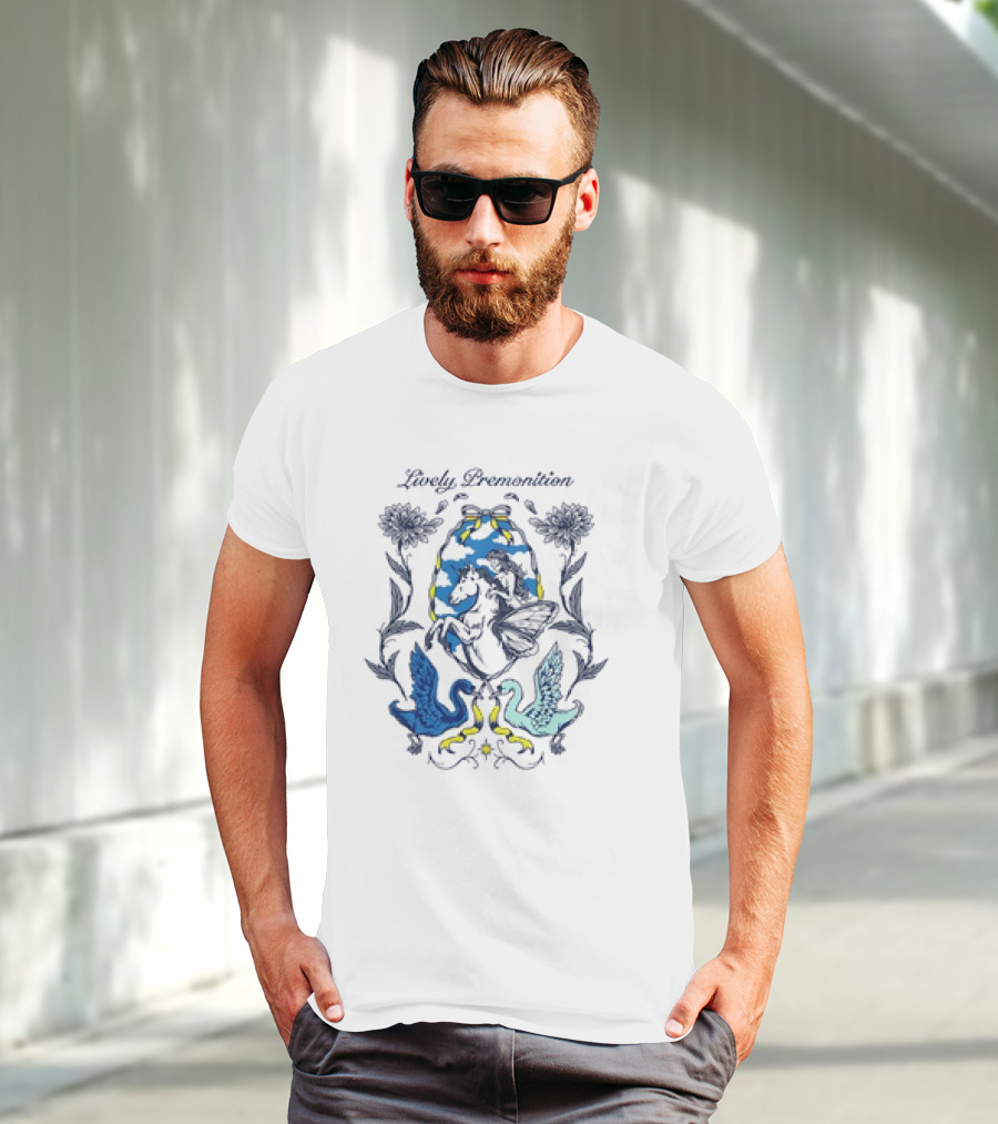 Lively Premonition Unicorn Fairy With Floral Swans T-Shirt