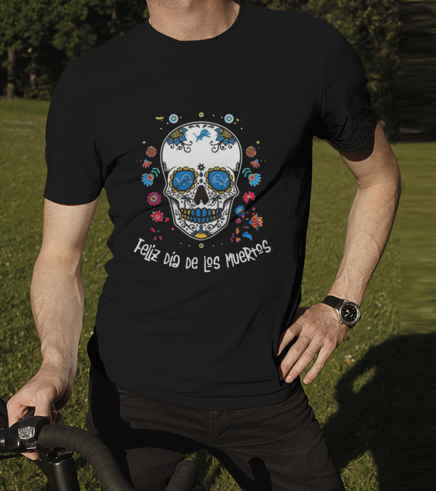 Detroit Lions Feliz Dia De Los Muertos T-Shirt