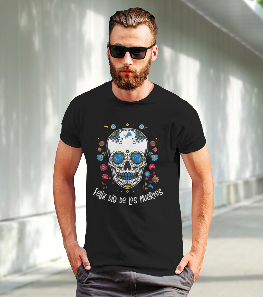 Detroit Lions Feliz Dia De Los Muertos T-Shirt