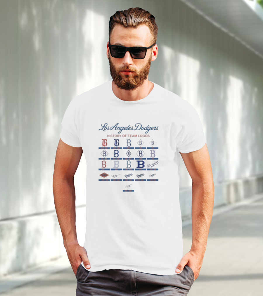 Los Angeles Dodgers Evolution Of Team Branding T-Shirt