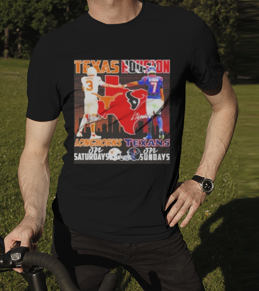 Texas Longhorns Longhorns On Saturdays Texans On Sundays T-Shirt