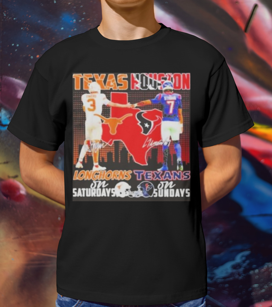 Texas Longhorns Longhorns On Saturdays Texans On Sundays T-Shirt