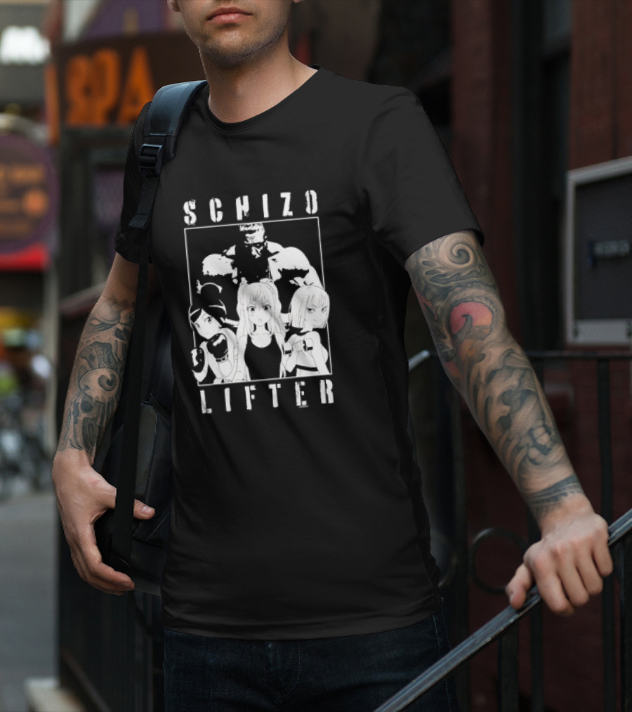 Schizo Lifter Anime Characters Boxing Gym Fitness T-Shirt