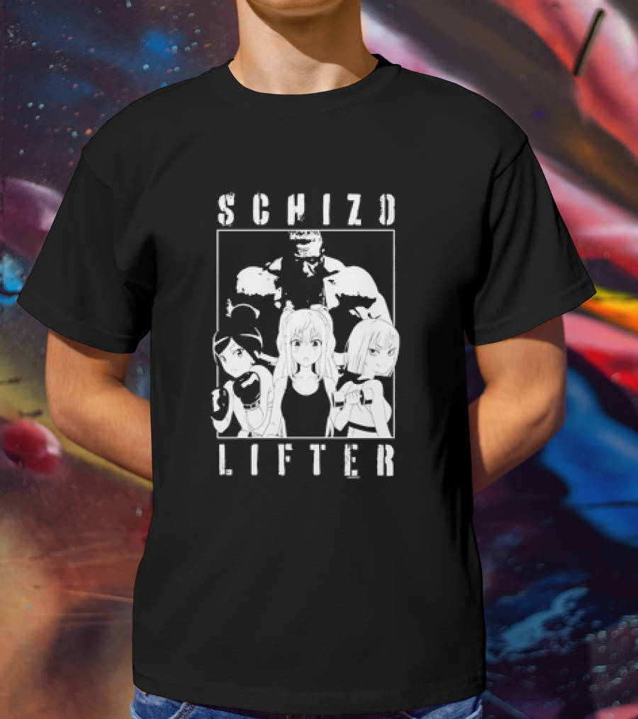 Schizo Lifter Anime Characters Boxing Gym Fitness T-Shirt