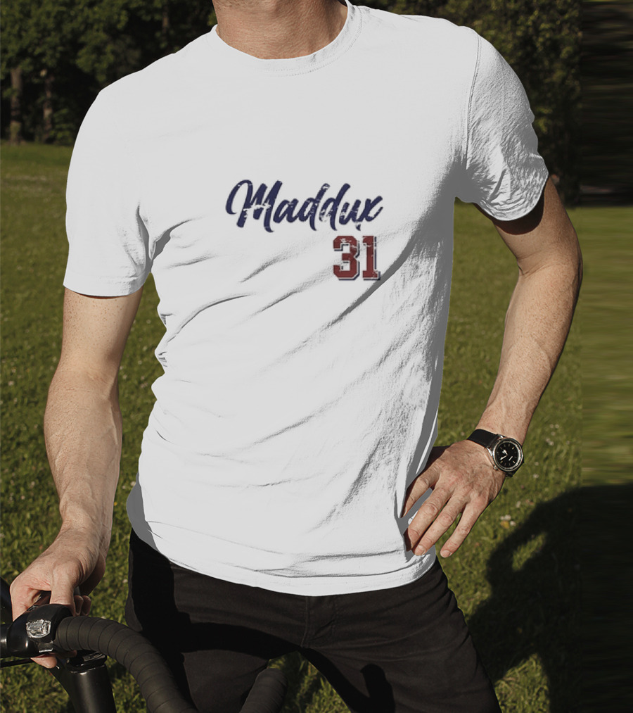Greg Maddux 31 Chicago Baseball Script T-Shirt