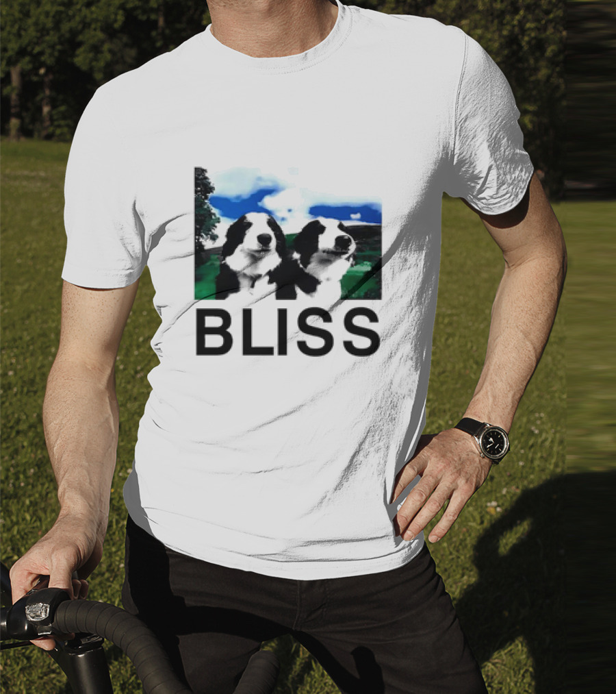 BLISS Henry Dog Meme Two Dogs Green Landscape T-Shirt