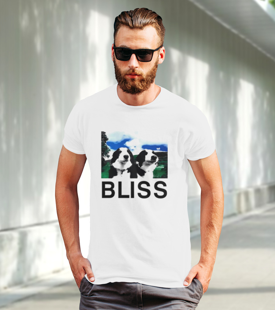 BLISS Henry Dog Meme Two Dogs Green Landscape T-Shirt