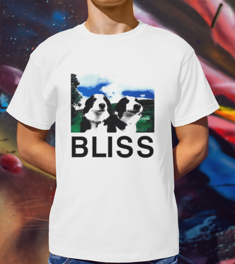 BLISS Henry Dog Meme Two Dogs Green Landscape T-Shirt