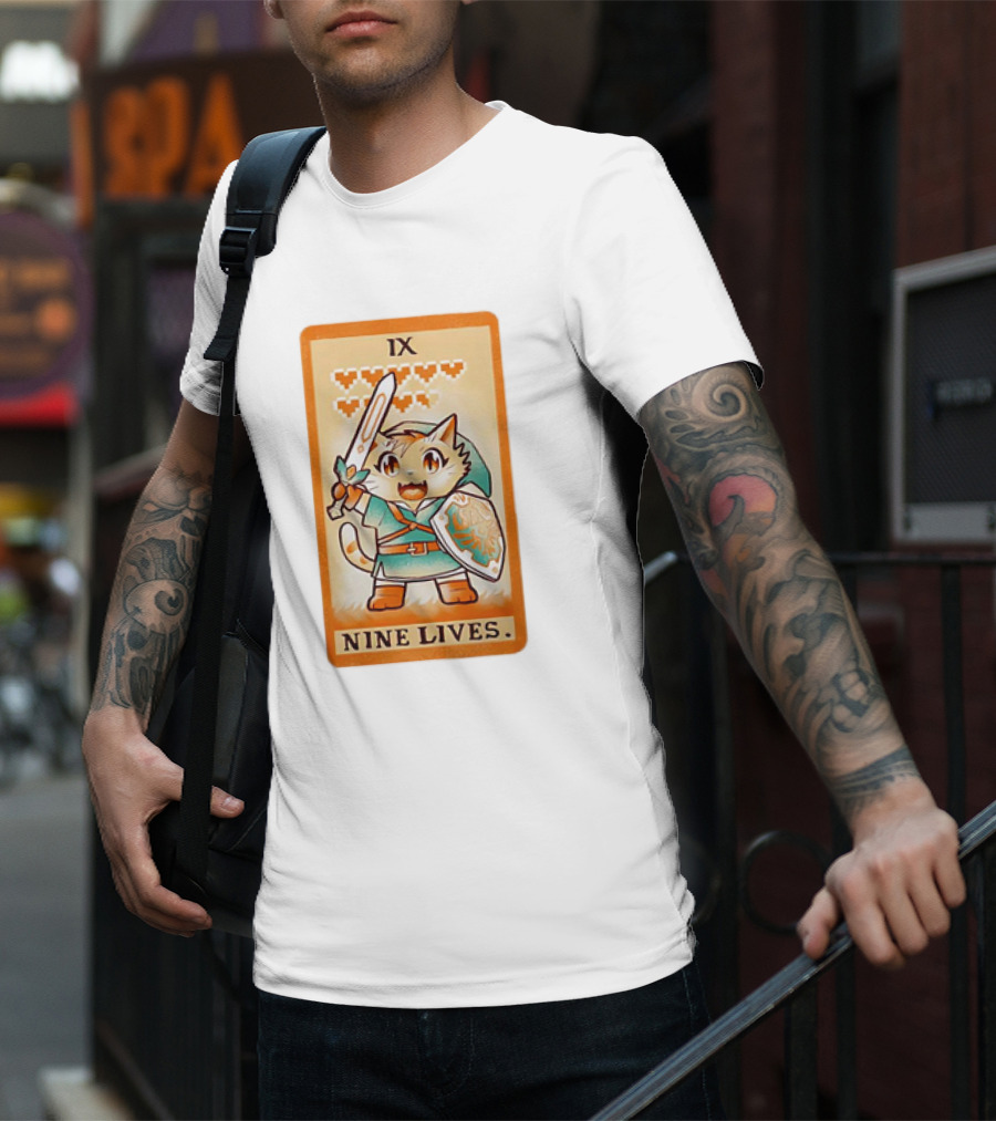 Nine Lives Tarot Cat IX Link The Legend Of Zelda T-Shirt