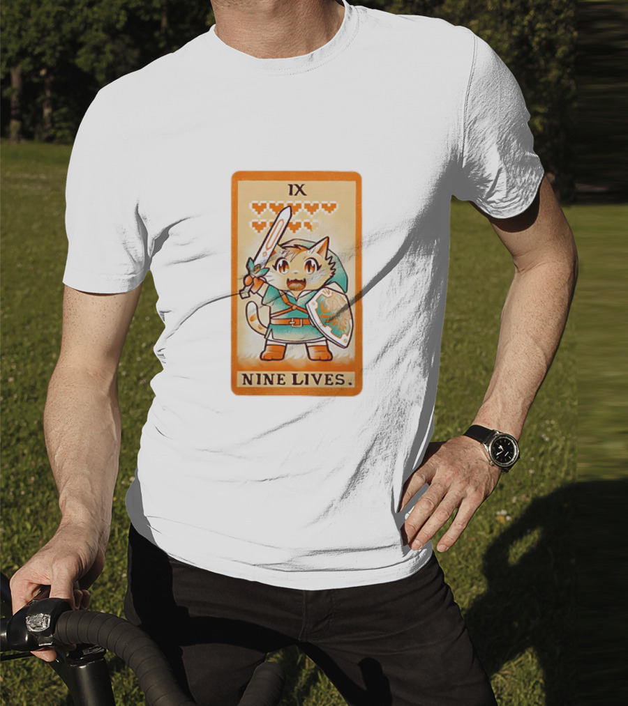 Nine Lives Tarot Cat IX Link The Legend Of Zelda T-Shirt