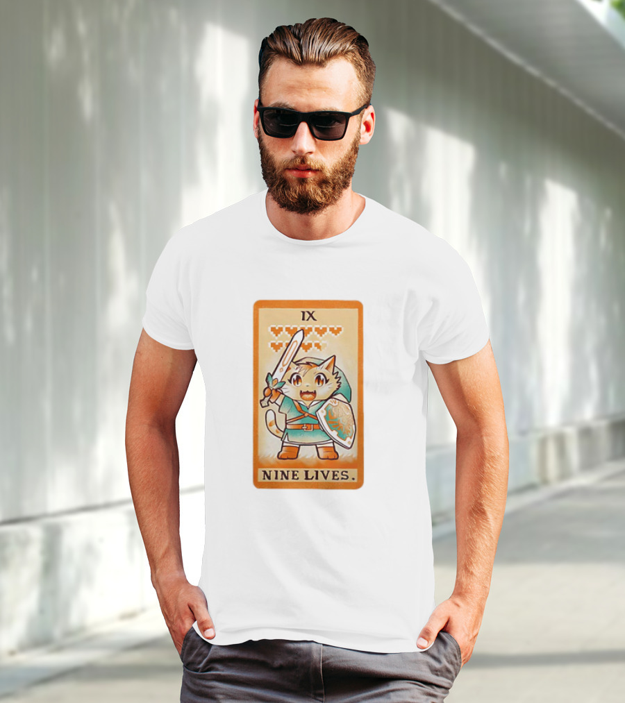 Nine Lives Tarot Cat IX Link The Legend Of Zelda T-Shirt
