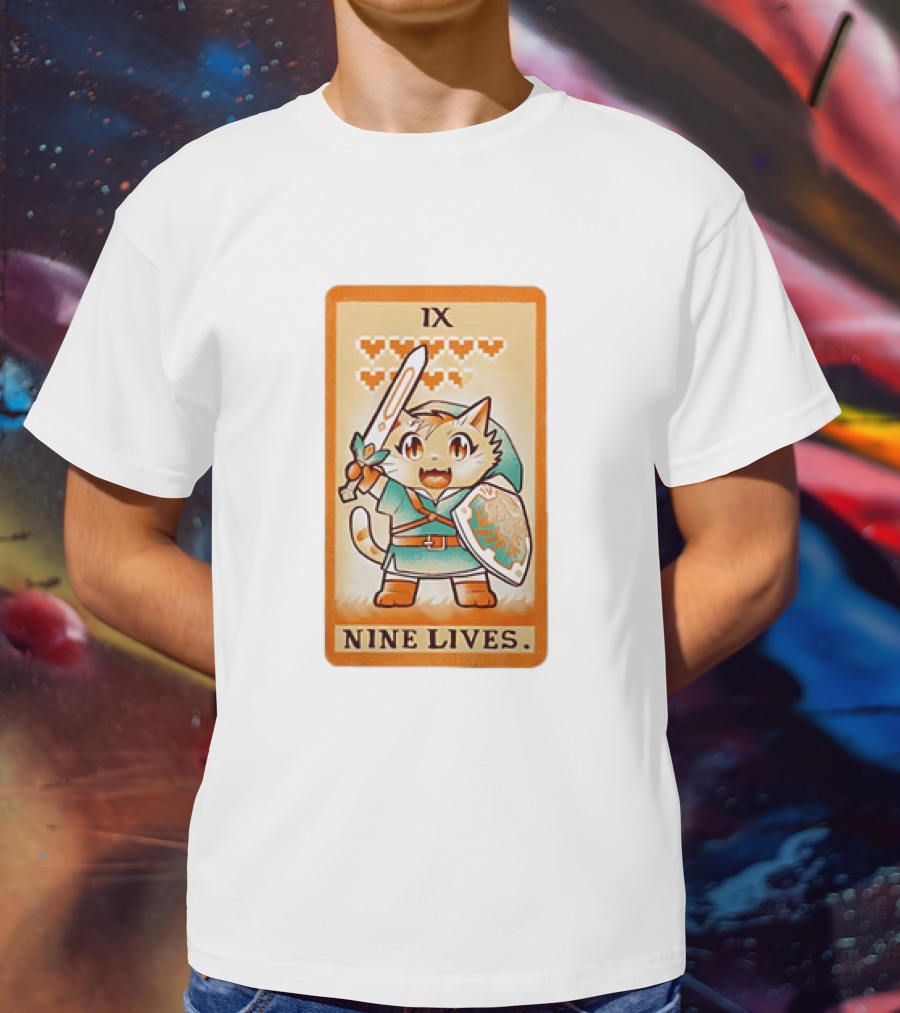 Nine Lives Tarot Cat IX Link The Legend Of Zelda T-Shirt