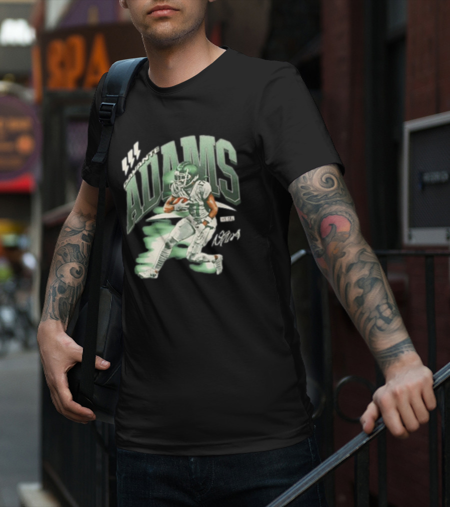 Davante Adams New York Jets Retro Football Player Action T-Shirt